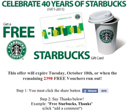 Free Starbucks And Tim Hortons Coffee Scam Hits Facebook