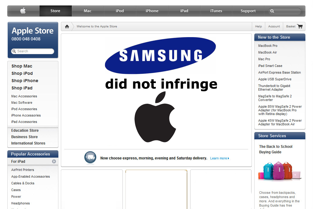 Judge Forces Apple To Say Samsung Did Not Infringe Them