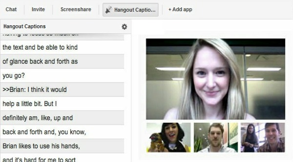 Google+ Hangouts - Now With Live Captions