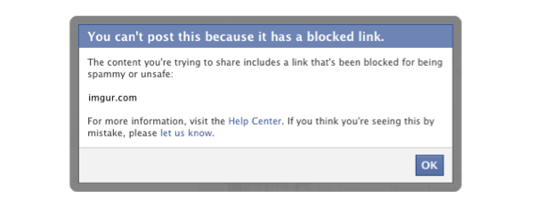 Facebook Accidentally Blocks Imgur