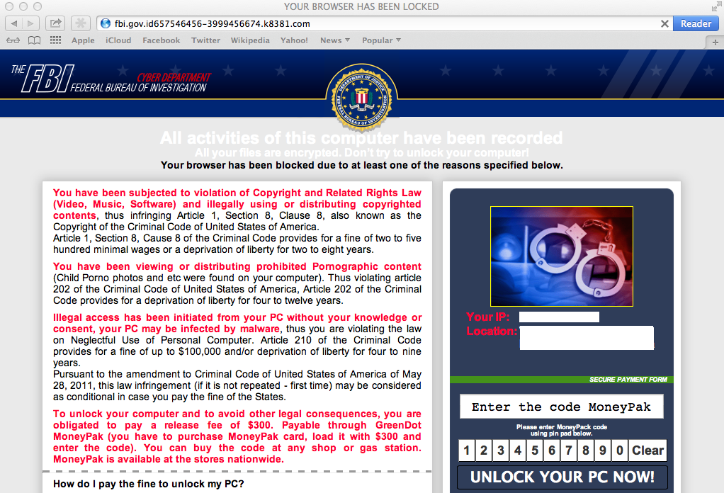 FBI Ransomware Shifts Target Towards Mac OS X Users